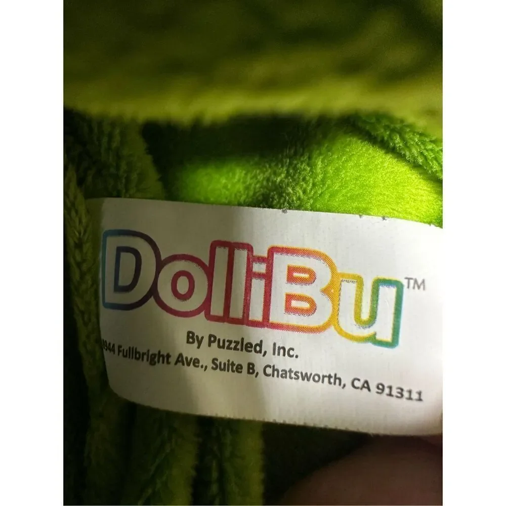 Dollibu Plush Green Alligator Hat Cap With Ear Flaps Super Soft Warm One Size
